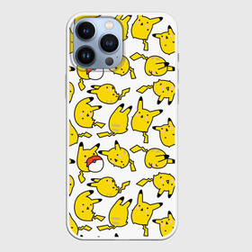 Чехол для iPhone 13 Pro Max с принтом Пикачу в Курске,  |  | Тематика изображения на принте: doodling | pikachu | pokemon | textures | дудлинг | желтый покемон | пика пика | пикачу | покемон | покемоны | стикербомбинг | текстуры | фон