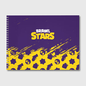 Альбом для рисования с принтом BRAWL STARS БРАВЛ СТАРС в Курске, 100% бумага
 | матовая бумага, плотность 200 мг. | 8 bit | 8бит | brawl | cnfhc | crow | hfdk | leon | logo | sandy | skull | spike | stars | бравл | бравла | браво | игра | игры | икфцд | кроу | леон | лого | логотип | символ | спайк | старс | старса | сэнди | череп | ыефкы