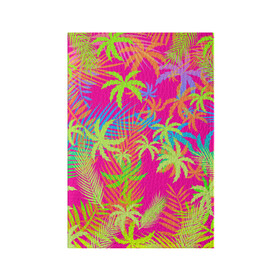 Обложка для паспорта матовая кожа с принтом ПАЛЬМЫ / ТРОПИКИ в Курске, натуральная матовая кожа | размер 19,3 х 13,7 см; прозрачные пластиковые крепления | Тематика изображения на принте: hotline miami | neon | new retro wave | outrun | outrun electro | palmen | pink | rainbow | retro | retrowave | summer | synth | synthwave | tropical | лето | неон | пальмы | радуга | ретро | розовый | тропики | хотлайн майами | цветы