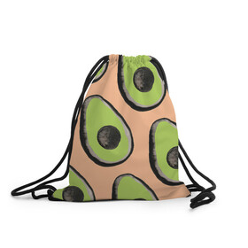 Рюкзак-мешок 3D с принтом Авокадо в Курске, 100% полиэстер | плотность ткани — 200 г/м2, размер — 35 х 45 см; лямки — толстые шнурки, застежка на шнуровке, без карманов и подкладки | авокадо | арт | краски | рисунок | фрукт