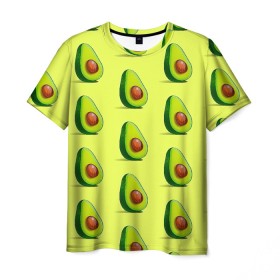 Мужская футболка 3D с принтом Авокадо в Курске, 100% полиэфир | прямой крой, круглый вырез горловины, длина до линии бедер | авокадо | арт | в разрезе | вкусно | вкусный фрукт | желтый | зеленый | косточка | крупная косточка | разрез | рисунок | сладко | сочно | фрукт