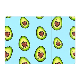 Магнитный плакат 3Х2 с принтом Милое авокадо в Курске, Полимерный материал с магнитным слоем | 6 деталей размером 9*9 см | авокадо | арт | вкусняшка | мило | милое | рисунок | сердечко | сердце | фрукт | шоколад