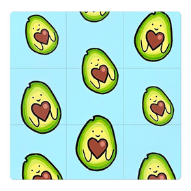 Магнитный плакат 3Х3 с принтом Милое авокадо в Курске, Полимерный материал с магнитным слоем | 9 деталей размером 9*9 см | авокадо | арт | вкусняшка | мило | милое | рисунок | сердечко | сердце | фрукт | шоколад