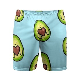 Мужские шорты спортивные с принтом Милое авокадо в Курске,  |  | авокадо | арт | вкусняшка | мило | милое | рисунок | сердечко | сердце | фрукт | шоколад