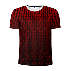 Мужская футболка 3D спортивная с принтом текстура красный градиент в Курске, 100% полиэстер с улучшенными характеристиками | приталенный силуэт, круглая горловина, широкие плечи, сужается к линии бедра | геометрия | градиент | красный | линии | поверхность | простота | симметрия | текстура | точки | черный