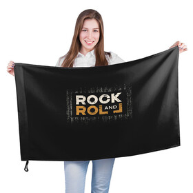 Флаг 3D с принтом Rock and Roll (Z) в Курске, 100% полиэстер | плотность ткани — 95 г/м2, размер — 67 х 109 см. Принт наносится с одной стороны | rock | rock and roll | блюз | госпел | драйв | кантри | качайся и катись | музыка | музыкальная | панк | панки | рок | рок н ролл | рокер | хой