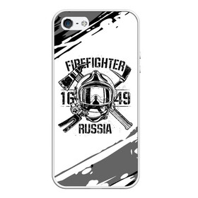 Чехол для iPhone 5/5S матовый с принтом FIREFIGHTER 1649 RUSSIA в Курске, Силикон | Область печати: задняя сторона чехла, без боковых панелей | 112 | 27 декабря | firefighter | багор | белая | герб | гкчс | знак | лого | логотип | маска | мчс | мчсник | пожарная охрана | пожарник | пожарный | пч | россии | рф | серая | символ | служба | состаренная