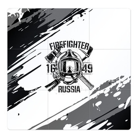 Магнитный плакат 3Х3 с принтом FIREFIGHTER 1649 RUSSIA в Курске, Полимерный материал с магнитным слоем | 9 деталей размером 9*9 см | 112 | 27 декабря | firefighter | багор | белая | герб | гкчс | знак | лого | логотип | маска | мчс | мчсник | пожарная охрана | пожарник | пожарный | пч | россии | рф | серая | символ | служба | состаренная