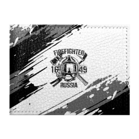 Обложка для студенческого билета с принтом FIREFIGHTER 1649 RUSSIA в Курске, натуральная кожа | Размер: 11*8 см; Печать на всей внешней стороне | Тематика изображения на принте: 112 | 27 декабря | firefighter | багор | белая | герб | гкчс | знак | лого | логотип | маска | мчс | мчсник | пожарная охрана | пожарник | пожарный | пч | россии | рф | серая | символ | служба | состаренная