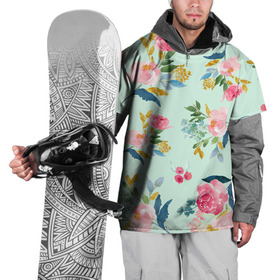Накидка на куртку 3D с принтом Цветы в Курске, 100% полиэстер |  | 2020 | summer | желтый | зеленый | летний принт | лето | розовые цветы | розовый | цветочки | цветы
