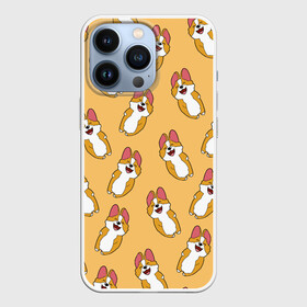 Чехол для iPhone 13 Pro с принтом Радость Корги паттерн в Курске,  |  | animals | baby | corgi | cute | kawaii | like | девушкам | детские | зверек | зверь | каваи | корги | лапки | малыш | милый | няшный | питомец | прикольные | пушистик | рисунок | рыжий | собака | собачка | создания | счастье