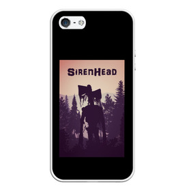 Чехол для iPhone 5/5S матовый с принтом Siren Head (сиреноголовый) в Курске, Силикон | Область печати: задняя сторона чехла, без боковых панелей | Тематика изображения на принте: 