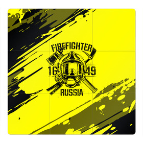 Магнитный плакат 3Х3 с принтом FIREFIGHTER 1649 RUSSIA в Курске, Полимерный материал с магнитным слоем | 9 деталей размером 9*9 см | Тематика изображения на принте: 112 | firefighter | багор | герб | гкчс | желтая | знак | лого | логотип | мчс | мчсник | пожарная охрана | пожарник | пожарный | пч | россии | рф | серая | символ | служба | спасатель | спасения | топор | флаг