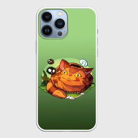 Чехол для iPhone 13 Pro Max с принтом Catbus Studio Ghibli Котобус в Курске,  |  | catbus | studio ghibli | susuwatari | аниме | детский | зеленые | картинка | кот | котенок | котик | котобус | котобусенок | милый | миядзаки | мур | мурчание | персонаж | рисунок | рыжий | сажа | студия гибли | тоторо