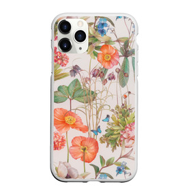 Чехол для iPhone 11 Pro матовый с принтом Цветы в Курске, Силикон |  | 2020 | бабочки | летний принт | лето | листья | повседневный принт | цветной принт | цветы | ягоды