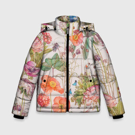 Зимняя куртка для мальчиков 3D с принтом Цветы в Курске, ткань верха — 100% полиэстер; подклад — 100% полиэстер, утеплитель — 100% полиэстер | длина ниже бедра, удлиненная спинка, воротник стойка и отстегивающийся капюшон. Есть боковые карманы с листочкой на кнопках, утяжки по низу изделия и внутренний карман на молнии. 

Предусмотрены светоотражающий принт на спинке, радужный светоотражающий элемент на пуллере молнии и на резинке для утяжки | 2020 | бабочки | летний принт | лето | листья | повседневный принт | цветной принт | цветы | ягоды
