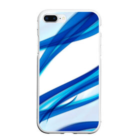 Чехол для iPhone 7Plus/8 Plus матовый с принтом STRIPES BLUE в Курске, Силикон | Область печати: задняя сторона чехла, без боковых панелей | Тематика изображения на принте: abstract | abstraction | geometry | line | pattern | psy | абстрактный | абстракция | геометрия | краски | кубики | линии | неоновые | неоновый | психоделика | текстура