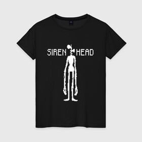 Женская футболка хлопок с принтом Siren Head в Курске, 100% хлопок | прямой крой, круглый вырез горловины, длина до линии бедер, слегка спущенное плечо | game | scp | siren head | игра | монстр | персонаж | пиксель арт | сирена | сиреноголовый | чудовище