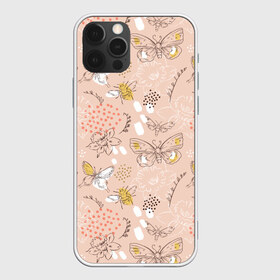 Чехол для iPhone 12 Pro Max с принтом Бабочки и пчелы в Курске, Силикон |  | bee | bees | bumblebee | butterfly | flowers | for summer | honeybee | summer | бабочка | бабочки | букет | искусство | картина | краски | легкая | летняя | лето | на лето | нектар | опыление | опыляет | пастельные тона | пчелы | рисовани