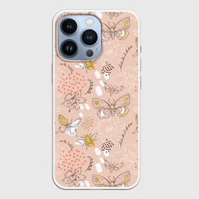 Чехол для iPhone 13 Pro с принтом Бабочки и пчелы в Курске,  |  | bee | bees | bumblebee | butterfly | flowers | for summer | honeybee | summer | бабочка | бабочки | букет | искусство | картина | краски | легкая | летняя | лето | на лето | нектар | опыление | опыляет | пастельные тона | пчелы | рисовани