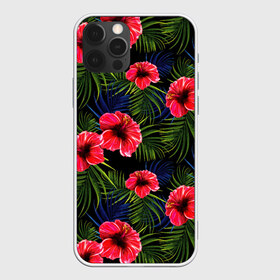 Чехол для iPhone 12 Pro Max с принтом Тропические цветы и листья в Курске, Силикон |  | Тематика изображения на принте: flower | flowers | palms | summer | sun | tropical | ботаника | гавайи hawaii | гавайка | гавайская | красочная | летняя | лето | листья | отдых | отпуск | пальма | пальмы | пляж | растения | символ | тропики | тропические