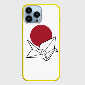 Чехол для iPhone 13 Pro Max с принтом БУМАЖНЫЙ ЖУРАВЛЬ | PAPER CRANE (Z) в Курске,  |  | japan | асихара но накацукуни | бумажный журавль | государство япония | журавль | ниппон | нихон | ооясимагуни | оригами | сложенная бумага | страна восходящего солнца | традиции | традиция | япония