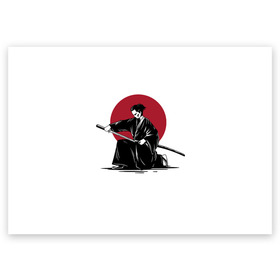 Поздравительная открытка с принтом Японский самурай (Z) в Курске, 100% бумага | плотность бумаги 280 г/м2, матовая, на обратной стороне линовка и место для марки
 | japan | ninja | samurai | асихара но накацукуни | буке | воин | вояк | государство япония | мононофу | мститель | мушя | ниндзя | ниппон | нихон | ооясимагуни | сабурай | самурай | слуга | солдат