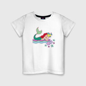 Детская футболка хлопок с принтом The Little Mermaid Ariel в Курске, 100% хлопок | круглый вырез горловины, полуприлегающий силуэт, длина до линии бедер | ariel | disney princess | the little mermaid | vdkimel | ариэль | русалочка
