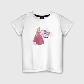 Детская футболка хлопок с принтом Sleeping beauty Aurora в Курске, 100% хлопок | круглый вырез горловины, полуприлегающий силуэт, длина до линии бедер | aurora | disney princess | sleeping beauty | vdkimel | аврора | спящая красавица