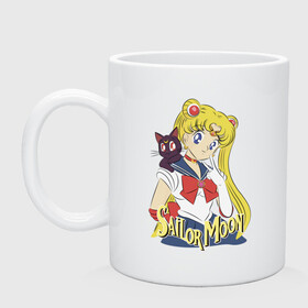 Кружка керамическая с принтом Sailor Moon & Luna в Курске, керамика | объем — 330 мл, диаметр — 80 мм. Принт наносится на бока кружки, можно сделать два разных изображения | Тематика изображения на принте: cat | girl | kitty | luna | moon | sailor moon | sailormoon | девочка | кот | котик | котэ | кошка | луна | мультяшка | сейлормун | сэйлор мун