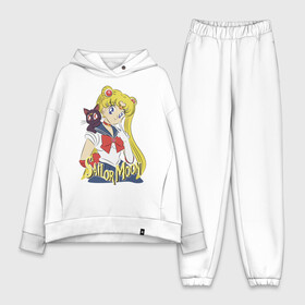 Женский костюм хлопок Oversize с принтом Sailor Moon  Luna в Курске,  |  | cat | girl | kitty | luna | moon | sailor moon | sailormoon | девочка | кот | котик | котэ | кошка | луна | мультяшка | сейлормун | сэйлор мун