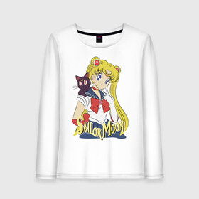 Женский лонгслив хлопок с принтом Sailor Moon & Luna в Курске, 100% хлопок |  | cat | girl | kitty | luna | moon | sailor moon | sailormoon | девочка | кот | котик | котэ | кошка | луна | мультяшка | сейлормун | сэйлор мун