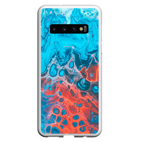 Чехол для Samsung Galaxy S10 с принтом Цветные разводы в Курске, Силикон | Область печати: задняя сторона чехла, без боковых панелей | Тематика изображения на принте: textures | абстракция | арт | голубое | красный | море | небо | разные цвета | розовый | текстуры | фон | цветные разводы | цветовые разводы