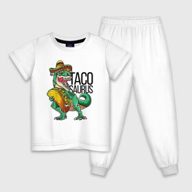 Детская пижама хлопок с принтом Tacosaurus в Курске, 100% хлопок |  брюки и футболка прямого кроя, без карманов, на брюках мягкая резинка на поясе и по низу штанин
 | Тематика изображения на принте: dinosaur | donut | rex | t rex | динозавр | пончик | рекс