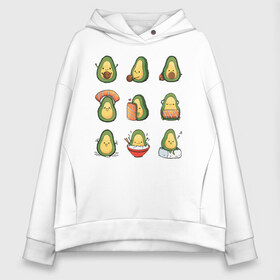 Женское худи Oversize хлопок с принтом Life Avocado в Курске, френч-терри — 70% хлопок, 30% полиэстер. Мягкий теплый начес внутри —100% хлопок | боковые карманы, эластичные манжеты и нижняя кромка, капюшон на магнитной кнопке | avocado | casual | trend | авокадо | повседневность | тренд