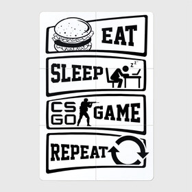 Магнитный плакат 2Х3 с принтом Eat Sleep CS GO repeat в Курске, Полимерный материал с магнитным слоем | 6 деталей размером 9*9 см | Тематика изображения на принте: counter strike global | cs go | eat | game | sleep | контра | кс | кс го