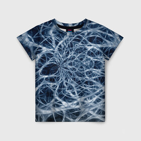 Детская футболка 3D с принтом Нервная система в Курске, 100% гипоаллергенный полиэфир | прямой крой, круглый вырез горловины, длина до линии бедер, чуть спущенное плечо, ткань немного тянется | big picture | exclusive merch | картинки | клетки | линии | мозг | нейроны | прикольные | пульс | сеть | текстуры | точки | тренды | узоры