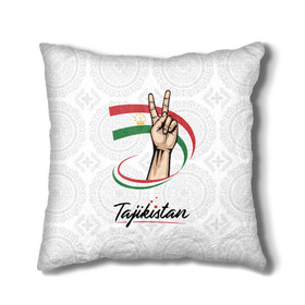 Подушка 3D с принтом Таджикистан в Курске, наволочка – 100% полиэстер, наполнитель – холлофайбер (легкий наполнитель, не вызывает аллергию). | состоит из подушки и наволочки. Наволочка на молнии, легко снимается для стирки | asia | crown | emblem | flag | gesture | hand | republic | sign | stars | state | tajikistan | victory | азия | государство | жест | звезды | знак | корона | победа | республика | рука | таджикистан | флаг | эмблема