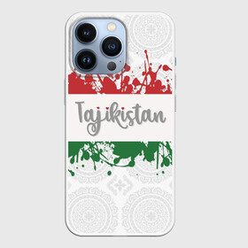 Чехол для iPhone 13 Pro с принтом Таджикистан в Курске,  |  | asia | blots | drops | flag | paint | republic of tajikistan | splashes | state | азия | брызги | государство | капли | кляксы | краска | республика | таджикистан | флаг
