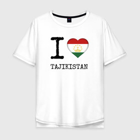 Мужская футболка хлопок Oversize с принтом Таджикистан в Курске, 100% хлопок | свободный крой, круглый ворот, “спинка” длиннее передней части | asia | coat of arms | flag | heart | i | love | ornament | patterns | republic | state | tajikistan | азия | герб | государство | люблю | орнамент | республика | сердце | таджикистан | узоры | флаг | я