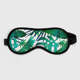 Маска для сна 3D с принтом Тропические листья на светлом в Курске, внешний слой — 100% полиэфир, внутренний слой — 100% хлопок, между ними — поролон |  | 