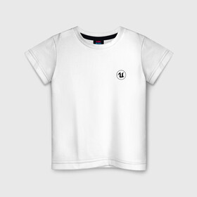 Детская футболка хлопок с принтом Unreal Engine (+спина) (Z) в Курске, 100% хлопок | круглый вырез горловины, полуприлегающий силуэт, длина до линии бедер | unreal | unreal engine | графика | движок | движок unreal | игровой движок