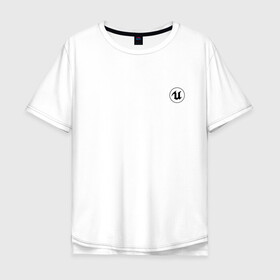 Мужская футболка хлопок Oversize с принтом Unreal Engine (+спина) (Z) в Курске, 100% хлопок | свободный крой, круглый ворот, “спинка” длиннее передней части | unreal | unreal engine | графика | движок | движок unreal | игровой движок