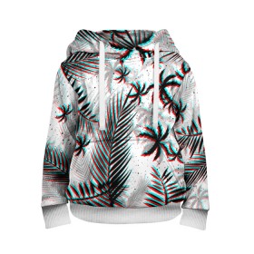 Детская толстовка 3D с принтом ПАЛЬМЫ | TROPICAL GLITCH в Курске, 100% полиэстер | двухслойный капюшон со шнурком для регулировки, мягкие манжеты на рукавах и по низу толстовки, спереди карман-кенгуру с мягким внутренним слоем | Тематика изображения на принте: hotline miami | neon | new retro wave | outrun | outrun electro | paints | palmen | rainbow | retro | retrowave | summer | synth | synthwave | tropical | брызги | брызги красок | звёзды | космос | краски | лето | неон | пальмы | радуга | 