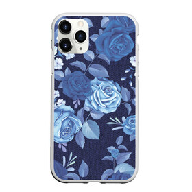 Чехол для iPhone 11 Pro Max матовый с принтом Джинса Розы в Курске, Силикон |  | denim | flowers | jeans | rose | деним | джинса | джинсовый | джинсы | розы | ткань | цветы