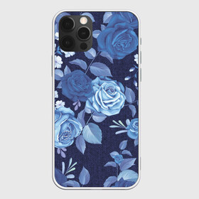 Чехол для iPhone 12 Pro Max с принтом Джинса Розы в Курске, Силикон |  | denim | flowers | jeans | rose | деним | джинса | джинсовый | джинсы | розы | ткань | цветы