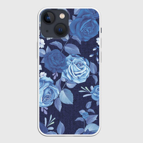 Чехол для iPhone 13 mini с принтом Джинса Розы в Курске,  |  | denim | flowers | jeans | rose | деним | джинса | джинсовый | джинсы | розы | ткань | цветы