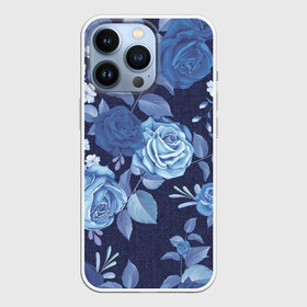 Чехол для iPhone 13 Pro с принтом Джинса Розы в Курске,  |  | denim | flowers | jeans | rose | деним | джинса | джинсовый | джинсы | розы | ткань | цветы