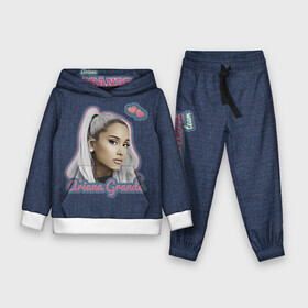 Детский костюм 3D (с толстовкой) с принтом Ariana Grande Jeans в Курске,  |  | ariana grande | grande | heart | jeans | pink | team | ариана гранде | гранде | джинса | джинсовый | джинсы | для фанатов | надпись | попса | розовый | сердечки | синий | текстура | фанатам
