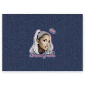 Поздравительная открытка с принтом Ariana Grande Jeans в Курске, 100% бумага | плотность бумаги 280 г/м2, матовая, на обратной стороне линовка и место для марки
 | ariana grande | grande | heart | jeans | pink | team | ариана гранде | гранде | джинса | джинсовый | джинсы | для фанатов | надпись | попса | розовый | сердечки | синий | текстура | фанатам